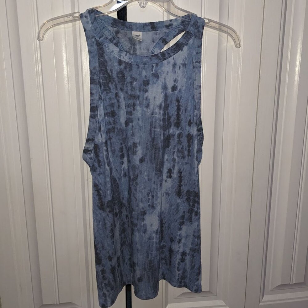 Old Navy Blue Tie-Dye Racerback Tank Top Womens M